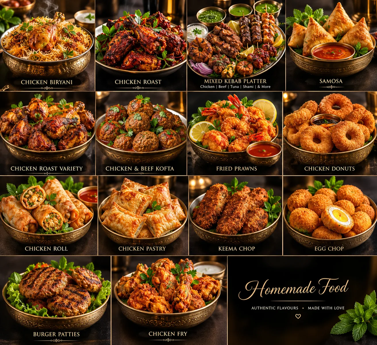 A colourful spread of multiple homemade dishes at Philautia Palate